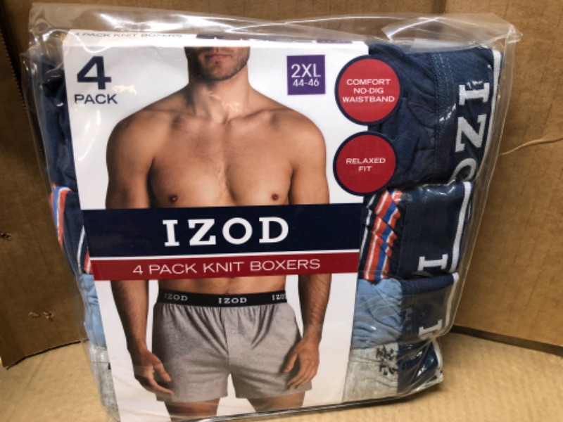 Photo 1 of (Size 2XL-- 44/46) --Izod Men's 4 Pack Knit Boxers Relaxed Fit
