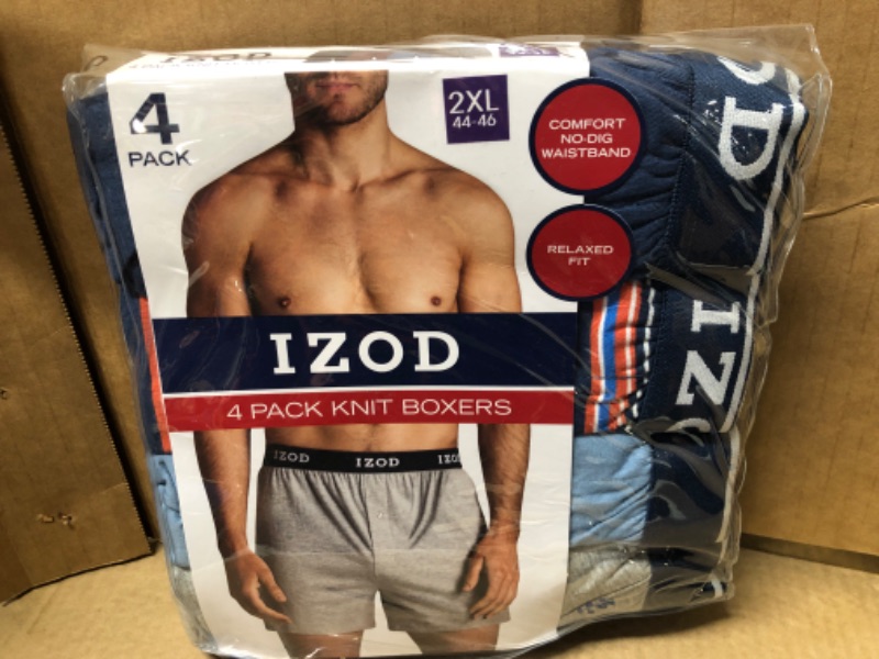 Photo 1 of (Size 2XL-- 44/46) --Izod Men's 4 Pack Knit Boxers Relaxed Fit
