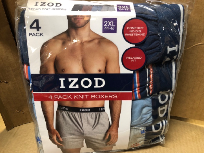 Photo 1 of (Size 2XL-- 44/46) --Izod Men's 4 Pack Knit Boxers Relaxed Fit
