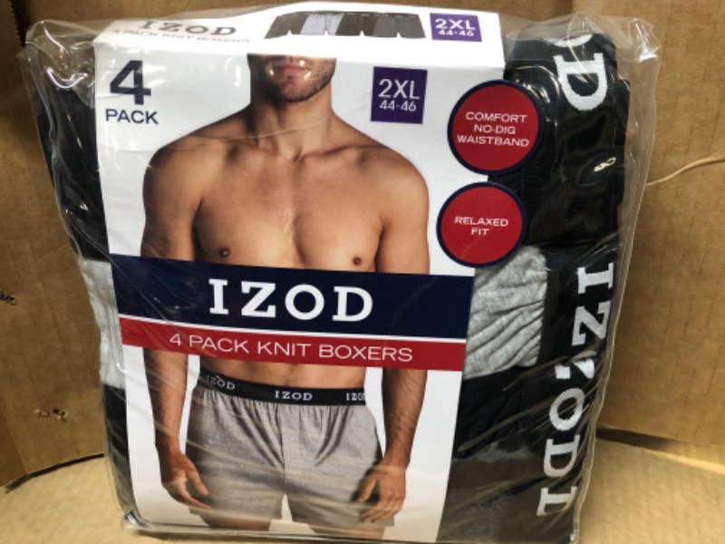 Photo 1 of (Size 2XL-- 44/46) --Izod Men's 4 Pack Knit Boxers Relaxed Fit
