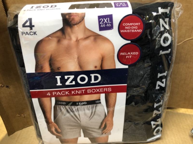 Photo 1 of (Size 2XL-- 44/46) --Izod Men's 4 Pack Knit Boxers Relaxed Fit
