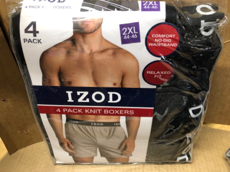 Photo 1 of (Size 2XL-- 44/46) --Izod Men's 4 Pack Knit Boxers Relaxed Fit
