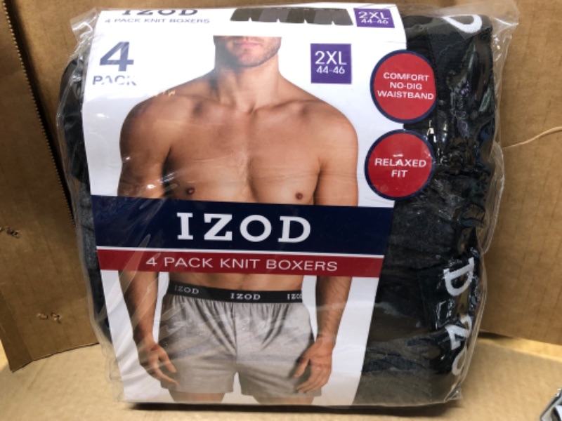 Photo 1 of (Size 2XL-- 44/46) --Izod Men's 4 Pack Knit Boxers Relaxed Fit
