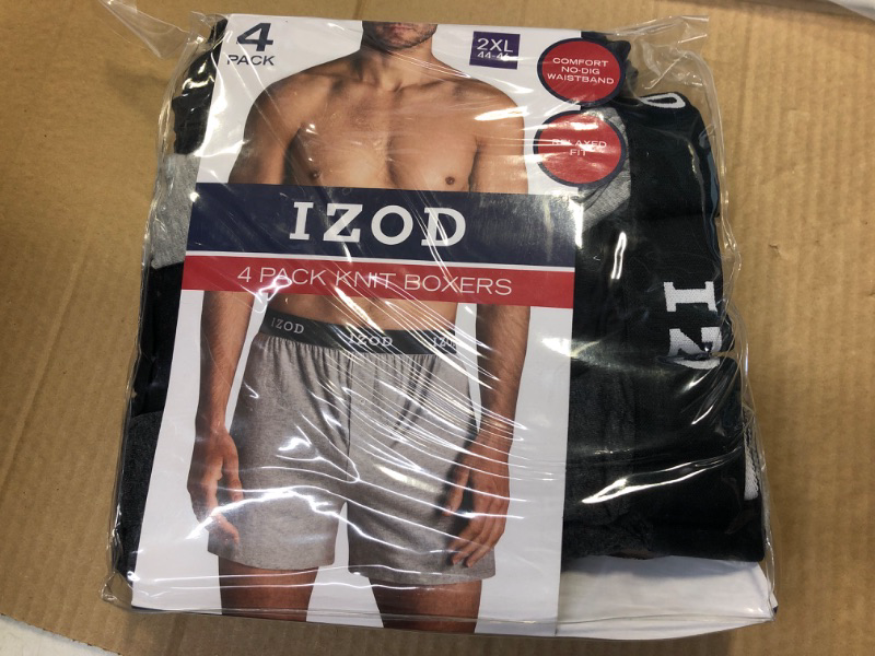 Photo 1 of (Size 2XL-- 44/46) --Izod Men's 4 Pack Knit Boxers Relaxed Fit
