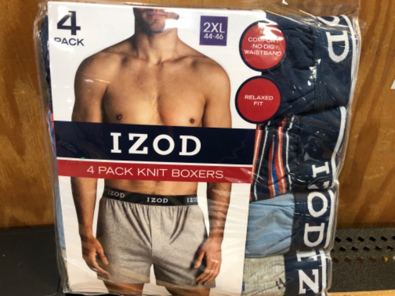 Photo 1 of (Size 2XL-- 44/46) --Izod Men's 4 Pack Knit Boxers Relaxed Fit
