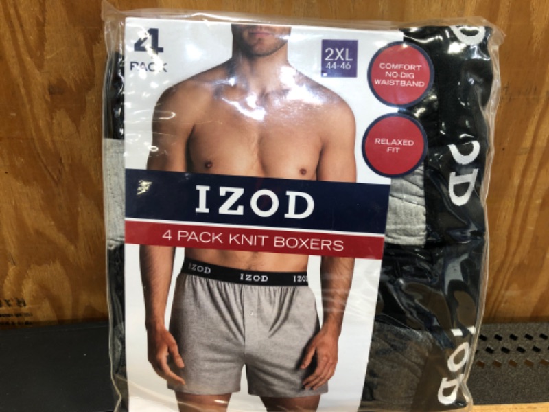 Photo 1 of (Size 2XL-- 44/46) --Izod Men's 4 Pack Knit Boxers Relaxed Fit
