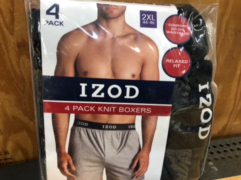 Photo 1 of (Size 2XL-- 44/46) --Izod Men's 4 Pack Knit Boxers Relaxed Fit
