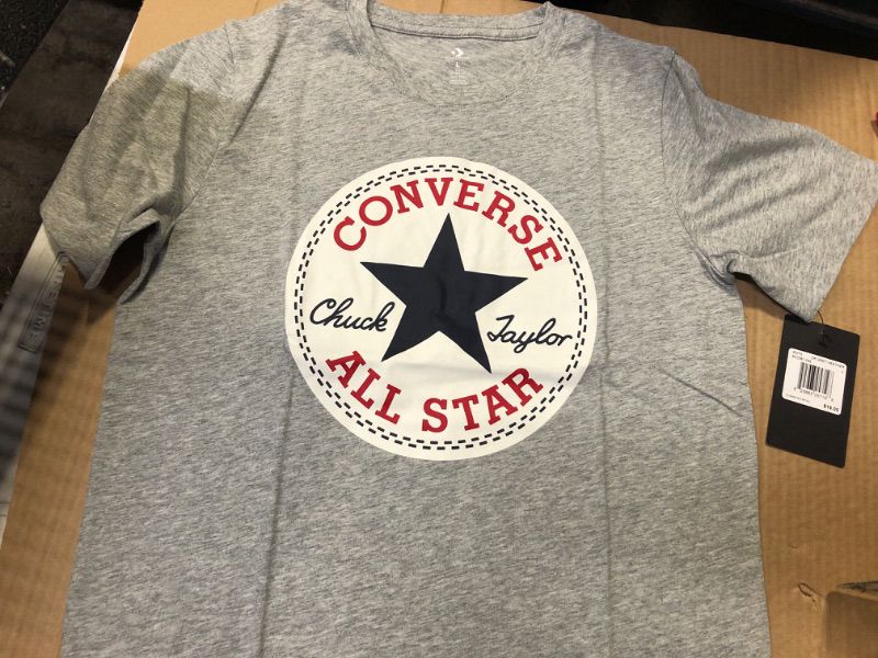 Photo 2 of  SIze M--Converse Chuck Patch Tee - Big Kid / Little Kid - Dark Gray Heather
