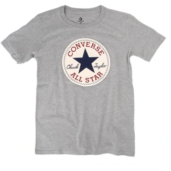 Photo 1 of  SIze M--Converse Chuck Patch Tee - Big Kid / Little Kid - Dark Gray Heather
