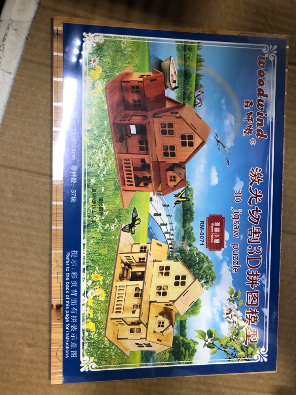 Photo 2 of 3D Wooden Puzzle, Mini DIY Model House Kit Educational Toys Jigsaw Puzzles Gift for Children and Adult