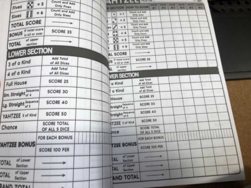 Photo 2 of Yahtzee Score Pads: 750 Score Game For Scorekeeping | Yahtzee Score Sheets | Yatzee Score Cards with Size 6 x 9 inches