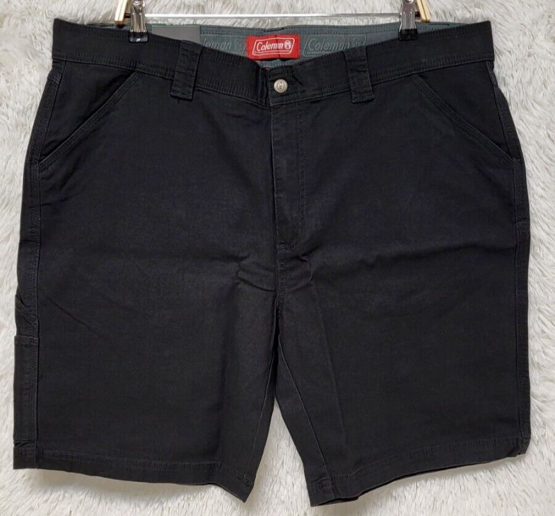 Photo 1 of 2 Pack Lot Shirt and Shorts ,Nick Graham Men L Performance Stretch Printed Woven Short Sleeve Button up Shirt Aqua - Large, and Coleman Shorts Cargo Pockets Duck Canvas Flex Waistband Men Sz 40 Dark Grey