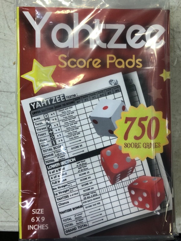 Photo 3 of 4 Pack Lot , Yahtzee Score Pads: 130 Score Sheets For Scorekeeping | Yahtzee Score Sheets | Yatzee Score Cards with Size 6 x 9 inches