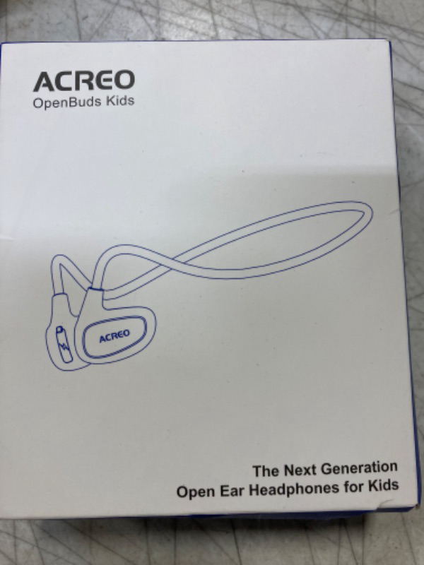 Photo 2 of ACREO Kids Headphones, Open Ear Bluetooth Headphones with MIC, OpenBuds Kids, Ultra-Light, Portable and Safer for Children, Best Wireless Kids Headphones for iPad, Tablet or Computers (Navy Blue)