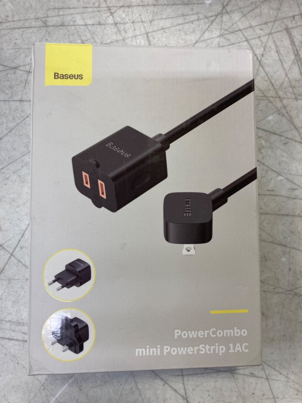 Photo 1 of Baseus PowerCombo European Travel Plug Adapter, with 3.5FT Extension Cord UK Travel Plug Adapter, International Plug Adapter in US UK Asia Europe-France Germany Greece etc