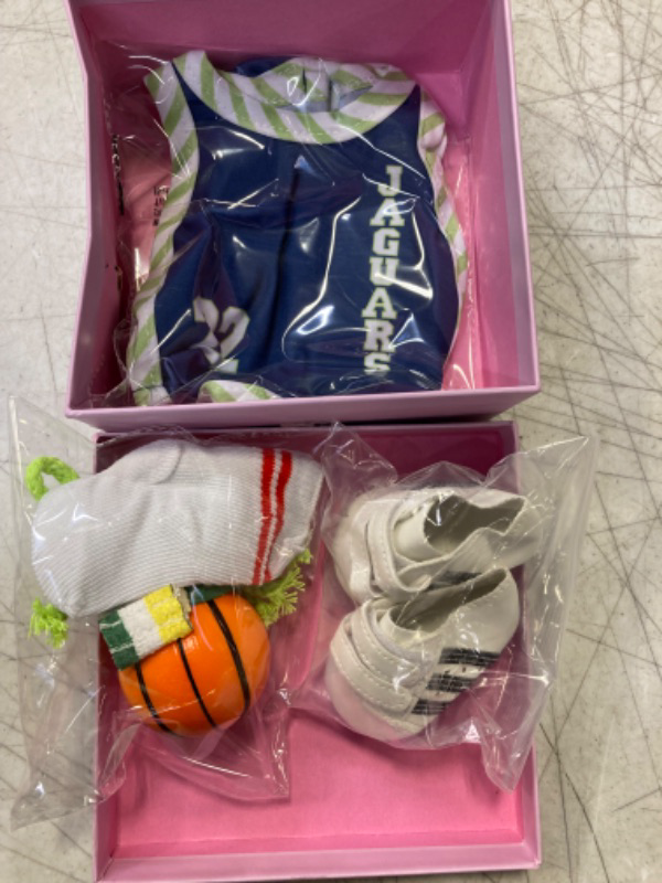 Photo 3 of 18 Inch Doll Clothes and Accessories - Basketball Clothes Sports Set Designed for 18 Inch Girl Doll Include Doll Clothes, Hair Bands, Bracers, Shoes, Socks and Basketball Basketball Sportswear Set for 18 inch Doll