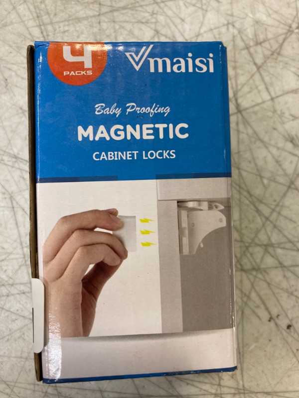 Photo 1 of Child Safety Magnetic Cabinet Locks - vmaisi 4 Pack Adhesive Baby Proofing Cabinets & Drawers Latches Standard 4.0