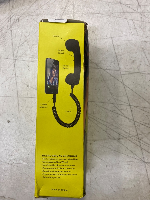 Photo 2 of MECCANIXITY 3.5mm Retro Telephone Handset Telephone Receiver for Microphone Speaker Yellow