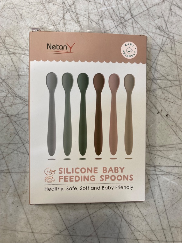 Photo 2 of 6-Piece Silicone Baby Feeding Spoons, First Stage Baby Infant Spoons, Soft-Tip Easy on Gums I Baby Training Spoon Self Feeding | Baby Utensils Feeding Supplies, Dishwasher & Boil-proof