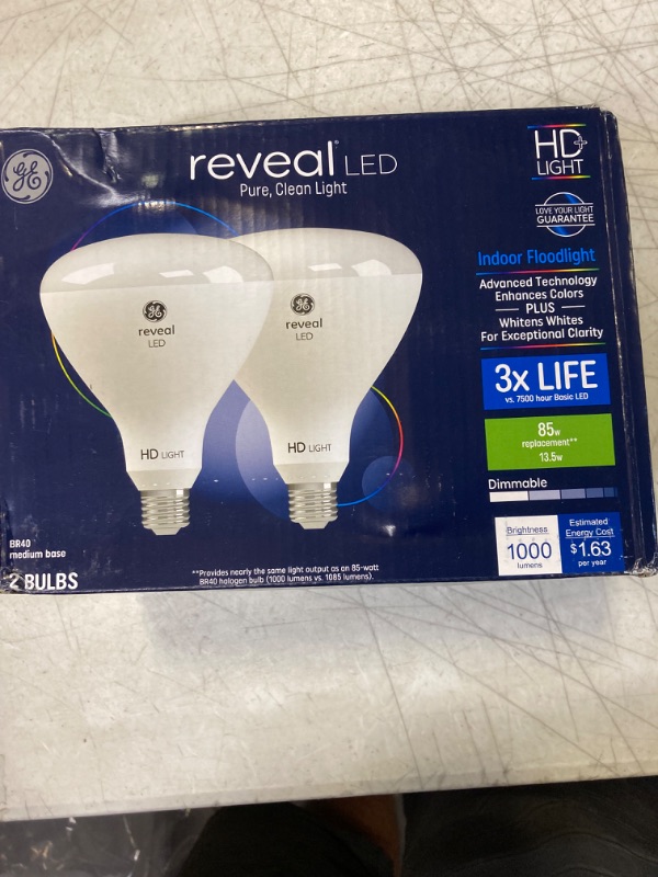 Photo 3 of GE Reveal 2-Pack 85 W Equivalent Dimmable Color-Enhancing Br40 LED Light Fixture Light Bulbs