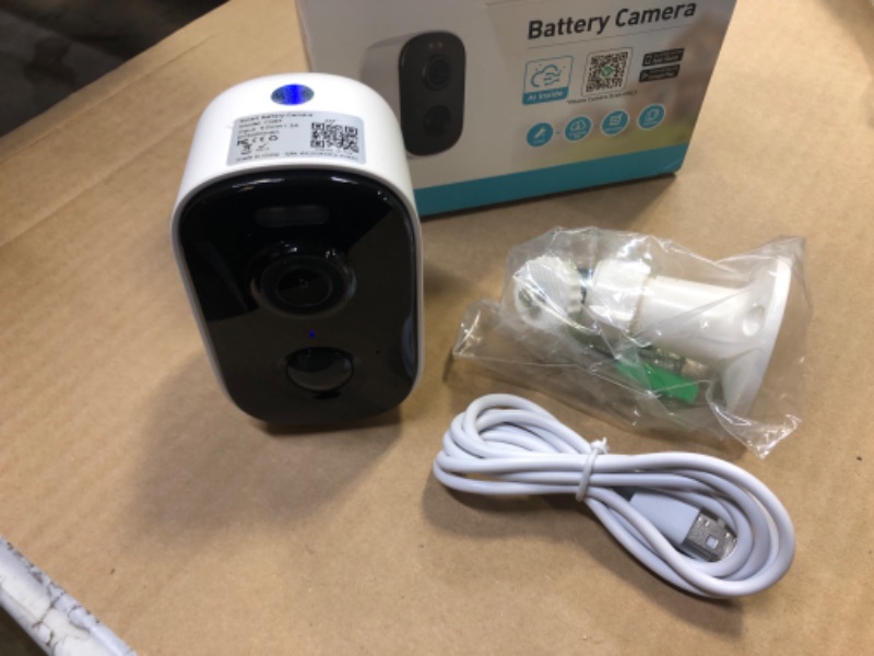 Photo 1 of Cameras for Home Security, 1080P Security Cameras Wireless Outdoor with Motion Detection, Spotlight/Siren Alarm, Color Night Vision, 2-Way Talk, Waterproof SD/Cloud Storage Battery Powered WiFi Camera White