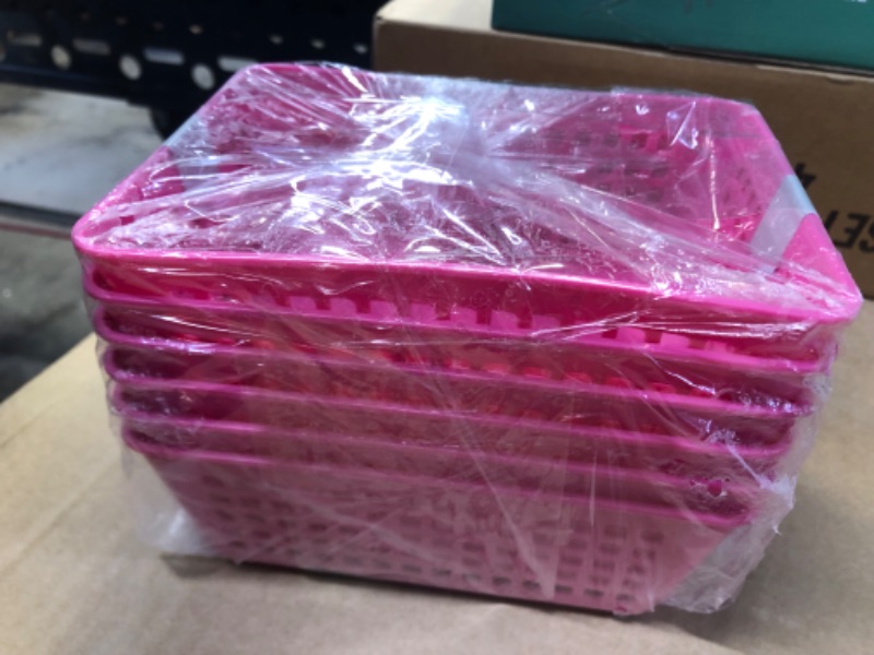 Photo 2 of 6x4.5in YBM Home 6-Pack Mini Size Plastic Storage Baskets for Home Junk Drawers and Office Desktop Drawers Organization - Functional Trays for Kitchen, Bedroom, and Bathroom, Pink Pink 6