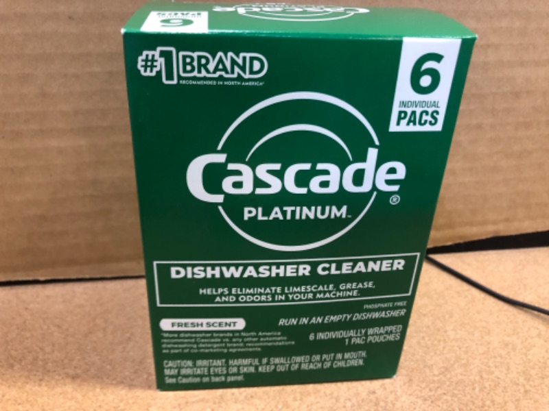 Photo 2 of Cascade Platinum Dishwasher Cleaner, 6 count Lemon 1 Count (Pack of 6)