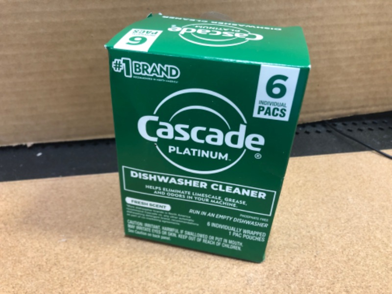 Photo 2 of Cascade Platinum Dishwasher Cleaner, 6 count Lemon 1 Count (Pack of 6)