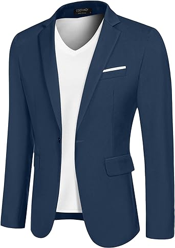 Photo 1 of  Men's Slim Fit Casual Blazers Lightweight Sport Coats One Button Suit Jackets 2XL