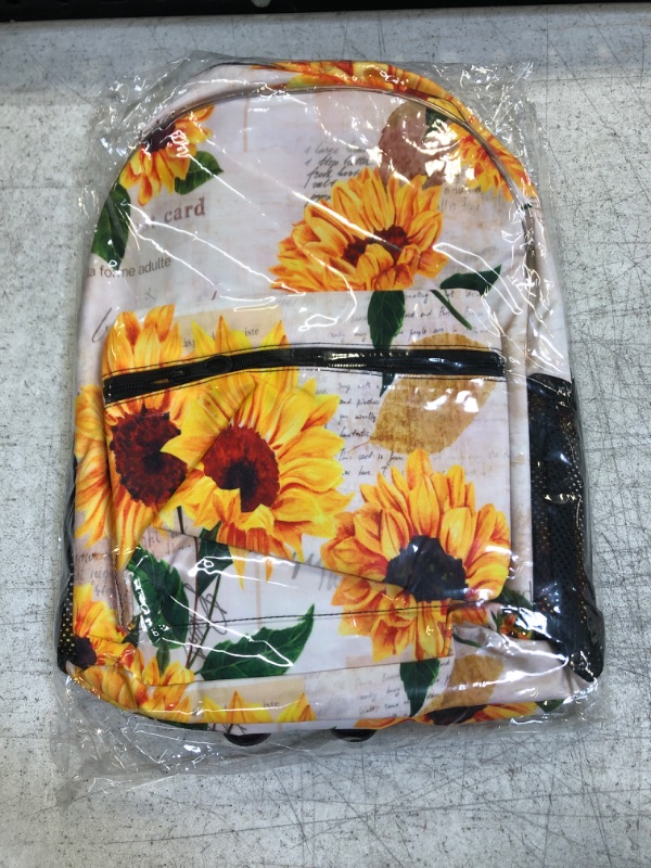 Photo 2 of Vintage Sunflowers Backpack for Girls Boys Kids Watercolor Floral Flowers School Book Bag LED Light Strip Student Laptop Backpacks Large Waterproof College Carrying Bags Casual Durable Lightweight