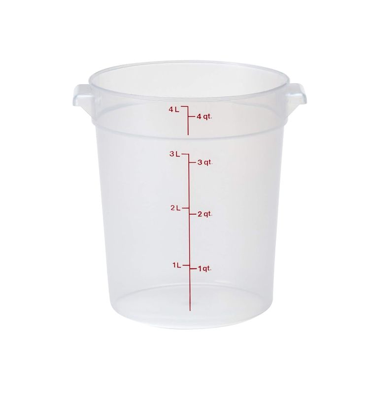 Photo 1 of 3x Cambro 4 qt Round Polypropylene Food Storage Container - Camwear®
