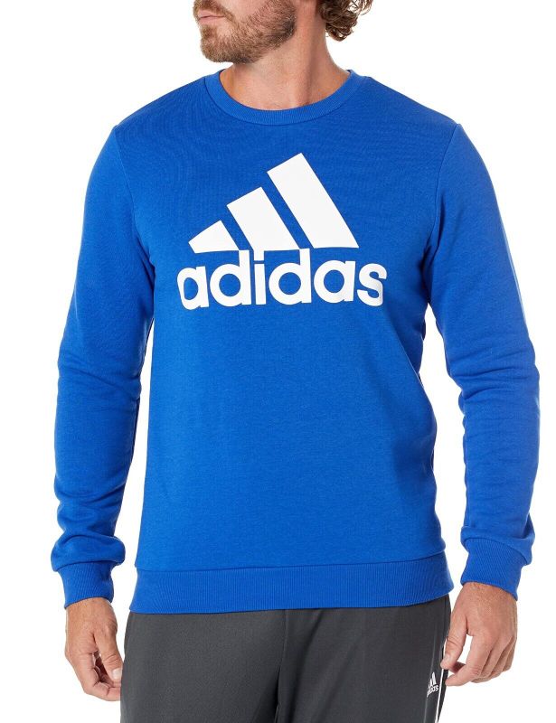 Photo 1 of adidas NEW Mens Essentials Big Logo Fleece Sweatshirt Team Royal/White M