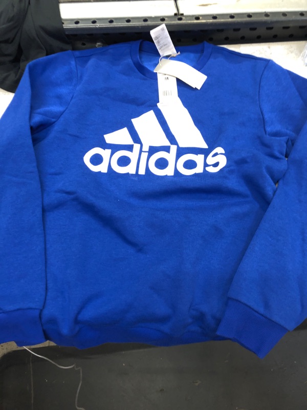 Photo 2 of adidas NEW Mens Essentials Big Logo Fleece Sweatshirt Team Royal/White M