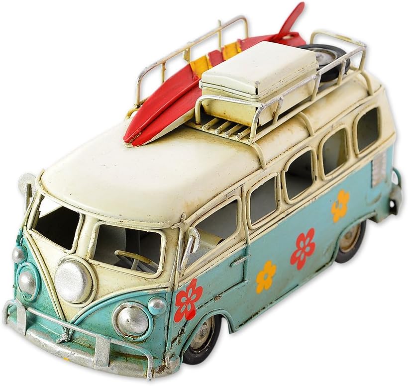 Photo 1 of Camper Van Model 6.3 Inches Retro Classic Camper Van T1 Style Metal Beach Bus Vehicle Home Decor - Ideal Birthday Surprise for Boyfriend - Blue
