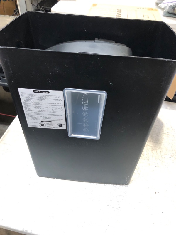 Photo 1 of Bonsaii 12-Sheet Cross Cut Paper Shredder, 10-Minute 5.5 Gal Home Office Heavy Duty Shredder for Paper, Credit Card, Mails, Staples, with Transparent Window, High Security Level P-4 (C275-A) 1 0 Mins-5.5Gal
