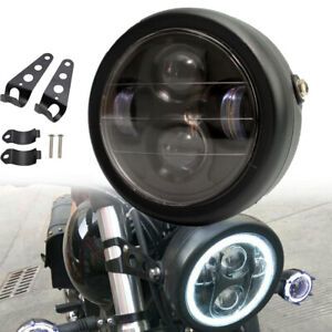 Photo 1 of 6.5'' Motorcycle LED Headlight W/ Bracket Universal For Harley Bobber Cafe Racer
