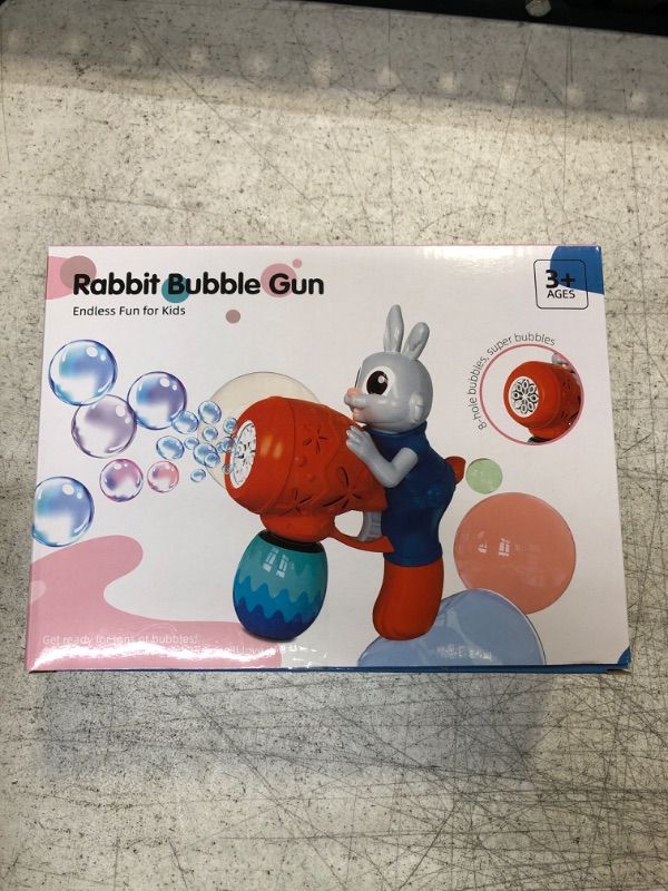 Photo 2 of Aliex Bubble Machine Gun Automatic Bubble Gun for Kids Bubble Blower Maker with 5 Bubble Solution Bubble Blaster Party Favors Summer Outdoor Toys Birthday Gifts for Boys Girls
