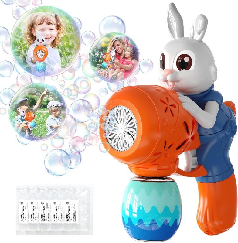 Photo 1 of Aliex Bubble Machine Gun Automatic Bubble Gun for Kids Bubble Blower Maker with 5 Bubble Solution Bubble Blaster Party Favors Summer Outdoor Toys Birthday Gifts for Boys Girls
