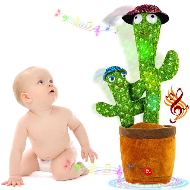 Photo 1 of GNRZZT Dancing Cactus Talking Toy, Wriggle Singing Cactus Repeats What You Say, Soft Plush Talking Toy Speaking Cactus Baby Funny Creative Kids Toys Mother and child models