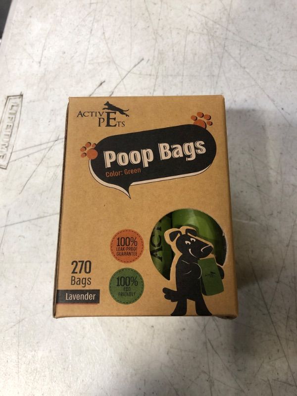 Photo 2 of Active Pets Dog Poop Bag, Extra Thick Dog Waste Bags, Leak-Proof Dog Bags For Poop, Easy-Tear Dog Poop Bags, Strong Doggy Poop Bags, Lavender-Scented Dog Waste Bags Eco-Friendly Doggie Bags For Poop 1 Count (Pack of 270) Green