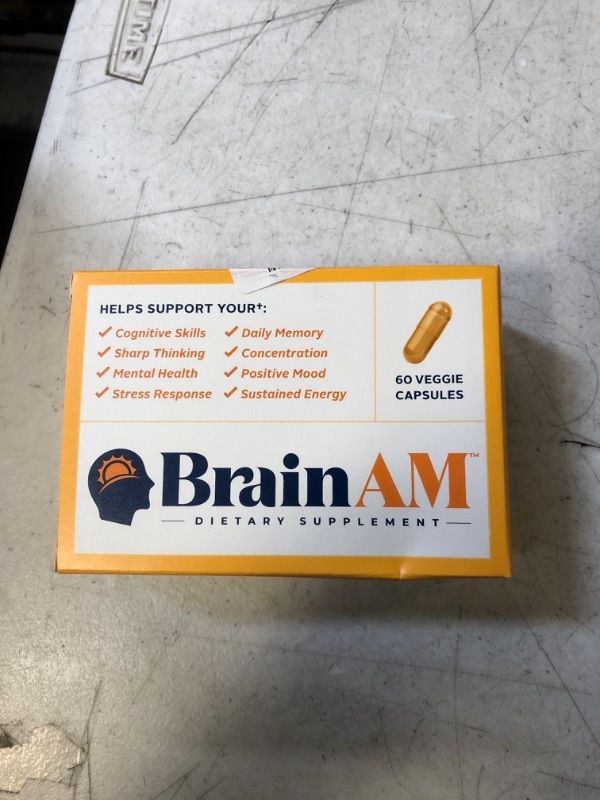 Photo 1 of BrainAM 60ct (30-Day) – Memory + Focus + Sustained Energy Supplement | Energize Brainwaves Daily | Patented Nootropics, Probiotics, Vitamins B6, B12, D, E, Phosphatidylserine, Alpha-GPC, Huperzine EXP 02/2024