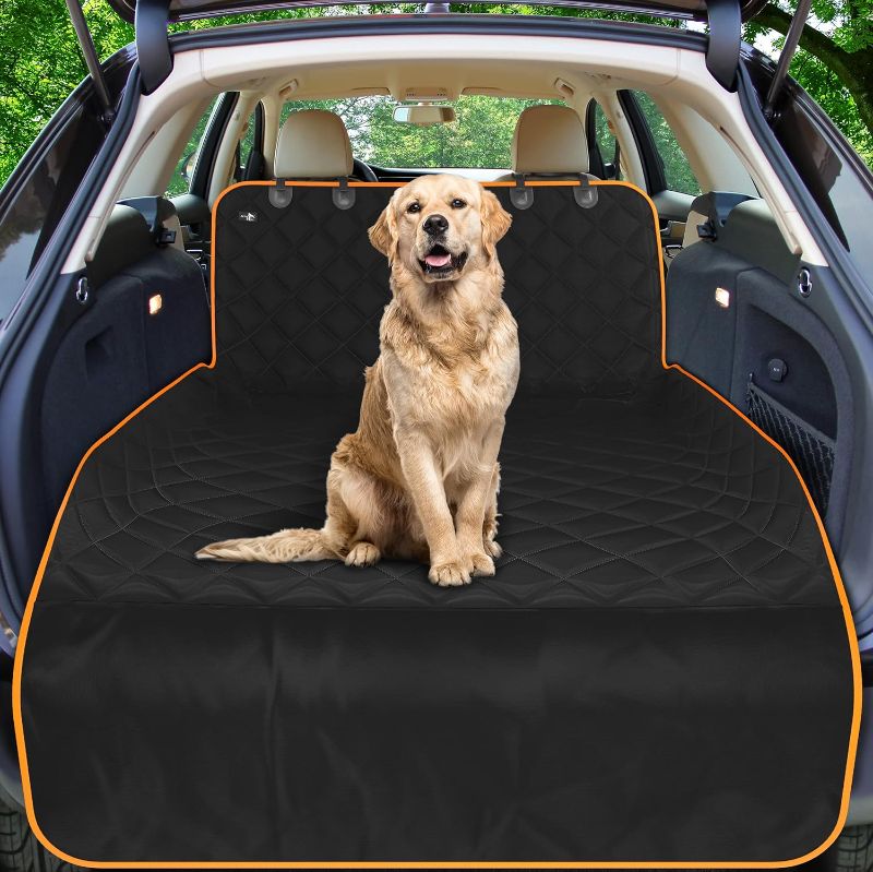 Photo 1 of Active Pets Cotton SUV Cargo Liner for Dogs, Durable Non Slip Vehicle Seat Cover, Protects Against Dirt & Fur, Pet Cargo Liner for SUV & Trucks, Large Size Trunk Cover for Dogs Universal Fit - Orange
