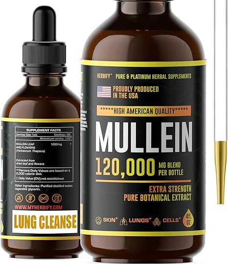 Photo 1 of Hebs lab - Mullein Leaf Extract & Lions Mane Mushroom Supplement - Respiratory Support & Brain Support