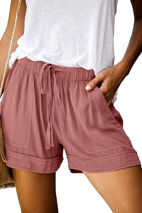 Photo 1 of ANFTFH Womens Shorts Drawstring Mid-Rise Shorts Summer Casual Shorts for Women XL
