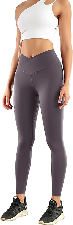Photo 1 of  Women Crossover Leggings High Cross Waisted Tummy Control Buttery Soft Sports Gym Workout Running Yoga Pant 2XL