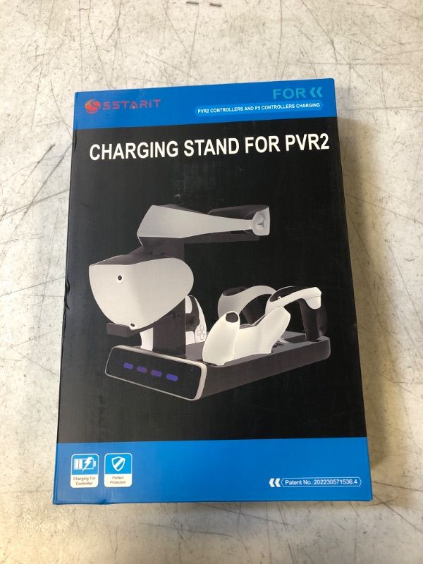 Photo 3 of for Snoy PSVR2 Charging Display Stand with LED Light - VR Stand Display your PSVR2 - Charging Compatible with Sony Playstation VR2 Handle, PS5 Controller Charger, Charging Cable, Seat Charger