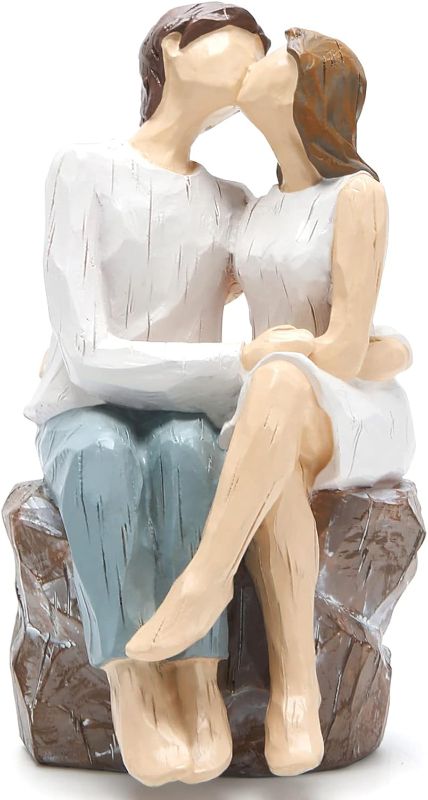 Photo 1 of  Spring Valentines Day Decorations Indoor Romantic Couple Figurines in Love Sweet Loving Together Couple Sculpture to Remember Beautiful Moment-Best Gift for Valentine's Day Wedding Anniversary
