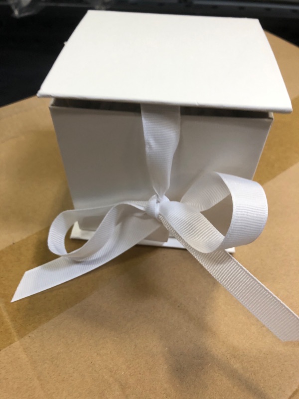 Photo 1 of  4 In Small Gift Box with Lid, Ribbon Bow and Shredded Filler Gift Wrapping Paper Box for Weddings, Graduations, Birthday, Christmas, Bridesmaid Proposal Gifts (White) 12 PCS