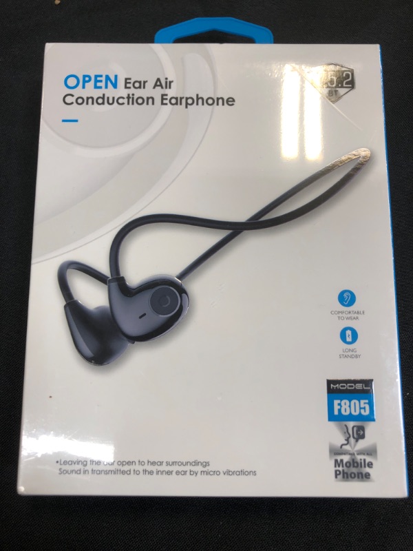 Photo 1 of Open Ear Bluetooth Headphones,Bluetooth 5.2 Wireless Headset Air Conduction Headphones with Built-in Mic,10 Hrs Playtime, Waterproof Sport Headset for Running, Cycling, Hiking, Driving (Black 2023)