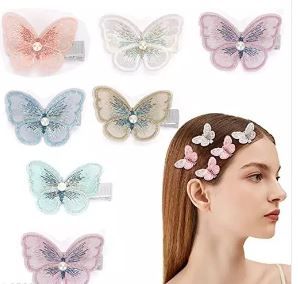 Photo 1 of FYY 16 pieces Butterfly Hair Clips Mini Cute Hair Accessories, Three Dimensional Embroidery Butterfly Hair Clips for Women and Girls, 5 Assorted pastel Colors  